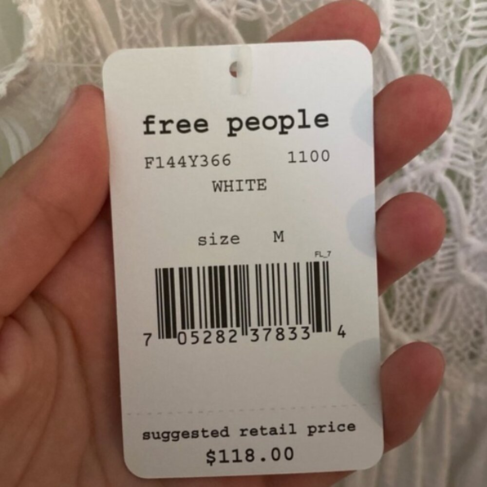 NWT Free People White Fiesta Summer Dress Size M - Picture 14 of 16